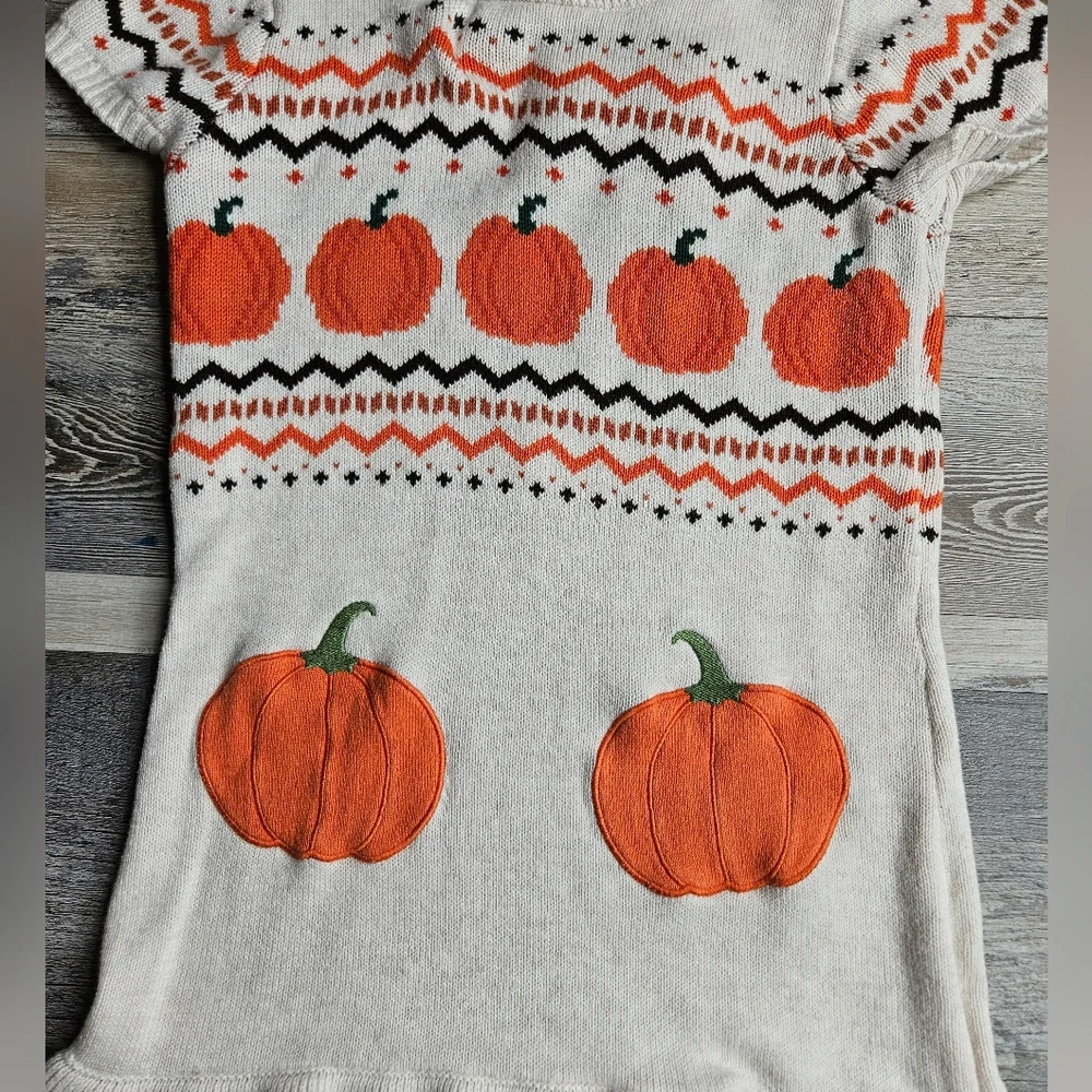 Gymboree Girls Pumpkin Fall Theme Sweater Dress Size 6 Fall 2024